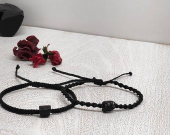 Raw Black Tourmaline Macrame Bracelet: Knotted Crystal Protection