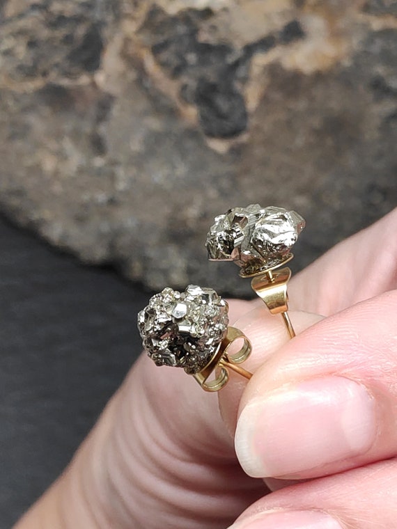 Raw Pyrite Studs Raw Pyrite Studs