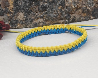 Ukraine flag bracelet, UPA bracelet, blue yellow bracelet red black macrame knotted bracelet,fundraiser support Ukraine,Stand with Ukraine,