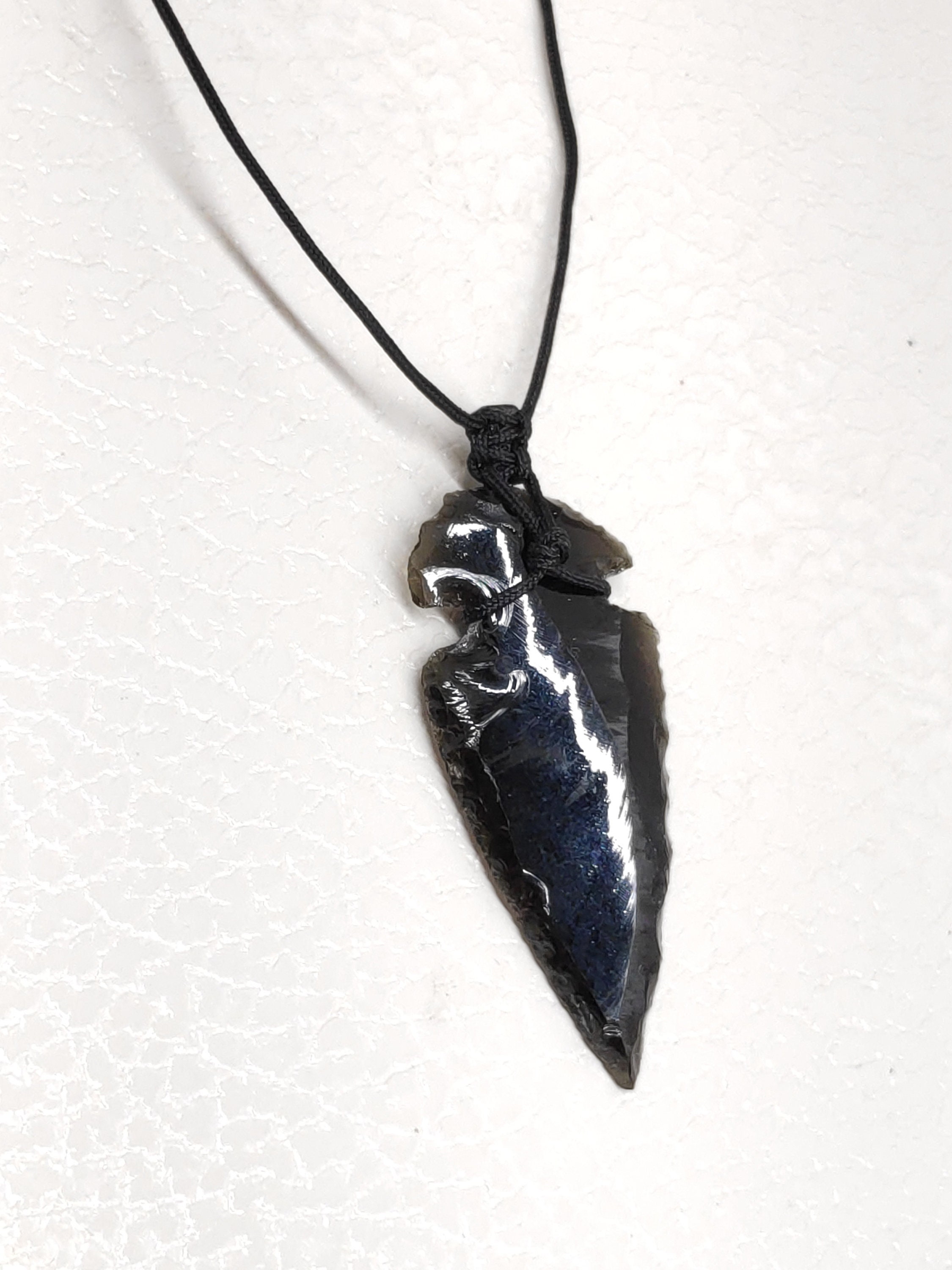 How To Make a Stone Arrow Pendant With an Obsidian Arrowhead - YouTube