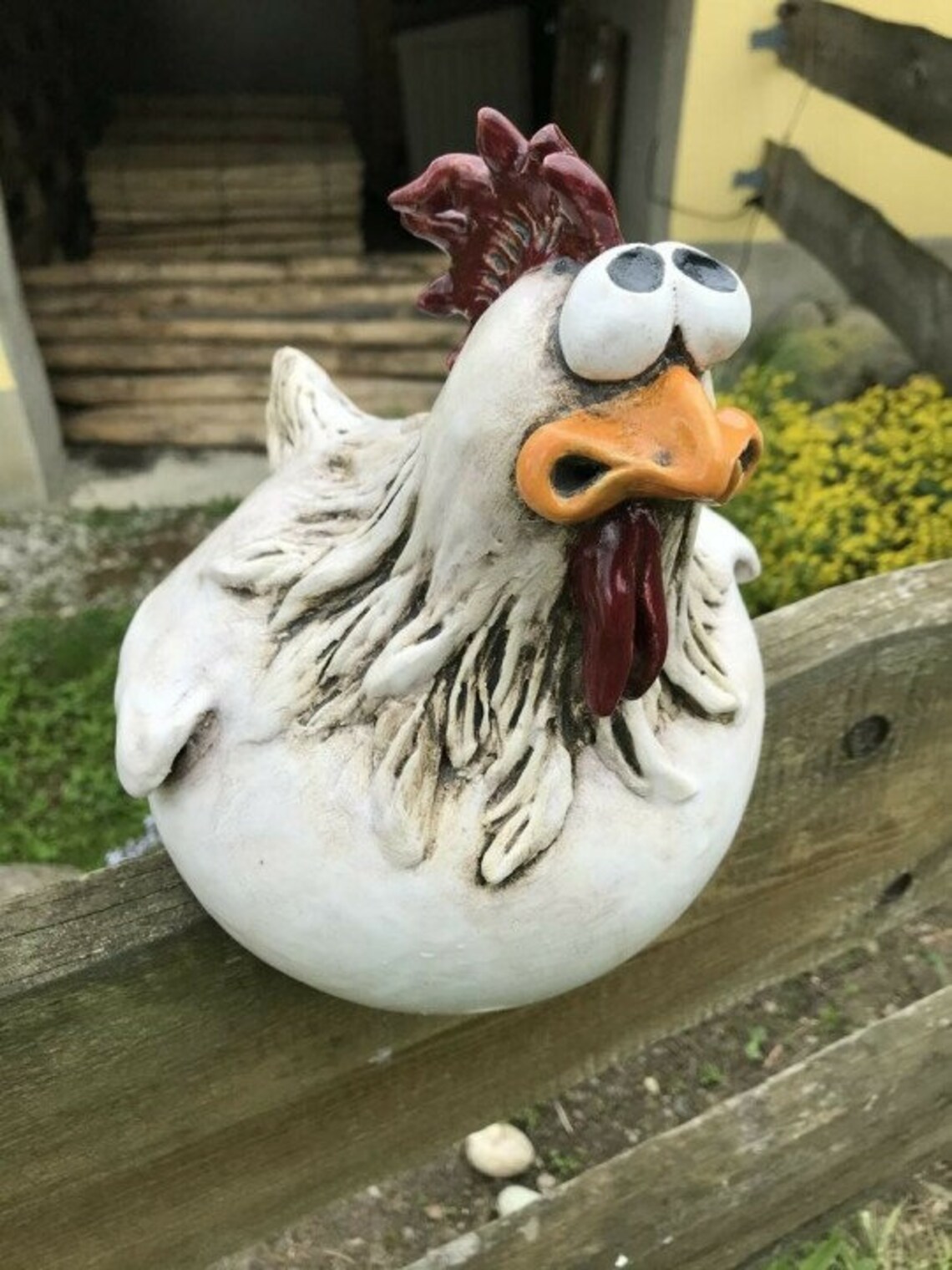 Funny Chicken Fence Decoration Statues for Garden | Etsy