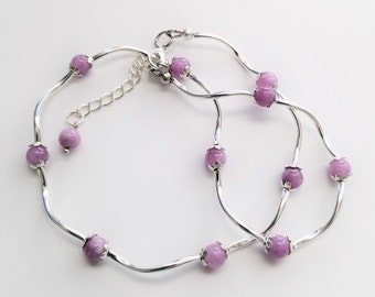 Kette: Lavendel mit Amethyst in Weiß