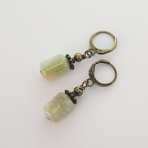Earrings: Aquamarine in Bronze
