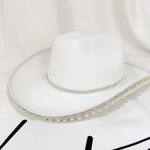 Pearl Cowgirl Hat White Pink Cowboy Hat for Birthday Party - Etsy