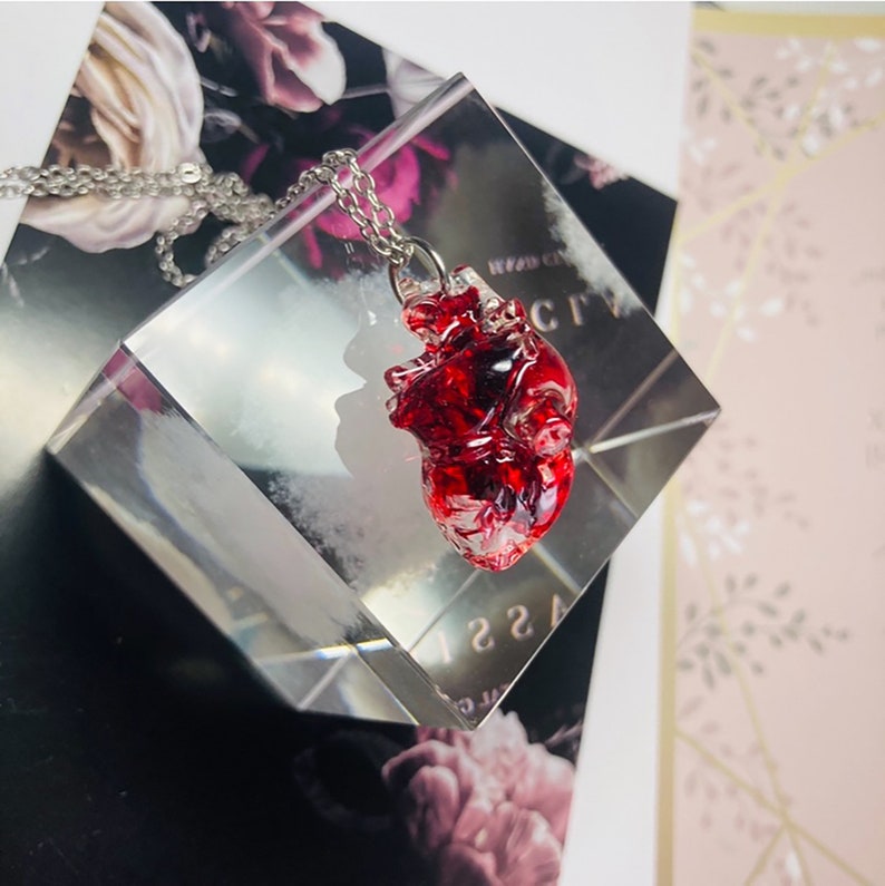 Anatomical Heart Pendant Necklacebloody Heart Necklace Etsy