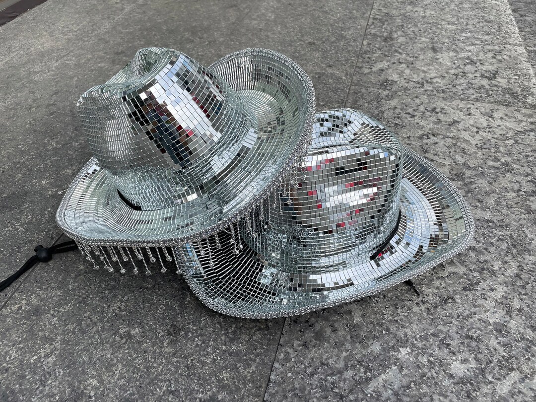 Disco Cowboy Hat, Diamond Mirror Ball Hat, Bachelorette Hat Sparkly
