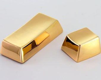 Handmade Golden Metal Esc and Enter Keycap for Cherry MX Mechanical Gaming Keyboard.