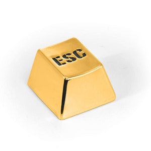 Golden Bronze Metal ESC Keycap Custom Premium Handmade Artisan Keycaps for Cherry MX Mechanical Gaming Keyboard by Keycap Kings
