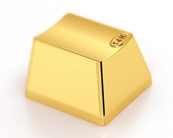 SOLID 14K Yellow Gold Premium Keycap for Cherry MX Mechanical Gaming Keyboard EXCLUSIVELY by KeyCap Kings