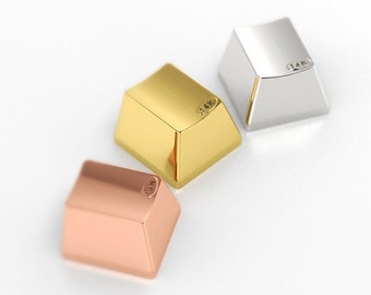 PREMIUM Solid 14K Gold Keycap for Cherry MX Mechanical Gaming Keyboard in your choice of Yellow Gold, White Gold, or Rose Gold