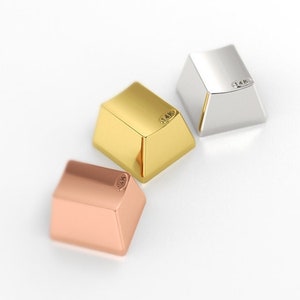 Solid 14K Gold PREMIUM Keycap for Cherry MX Mechanical Gaming Keyboard in your choice of Yellow Gold, White Gold, or Rose Gold