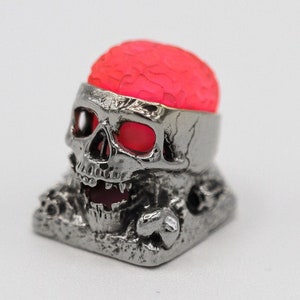 Premium Solid Sterling Silver BRAINIAC Keycap Custom Handmade for Cherry MX Mechanical Gaming Keyboard