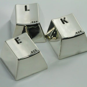 Premium Solid STERLING SILVER Keycap for Cherry MX Mechanical Gaming Keyboard Custom Handmade by Keycap Kings