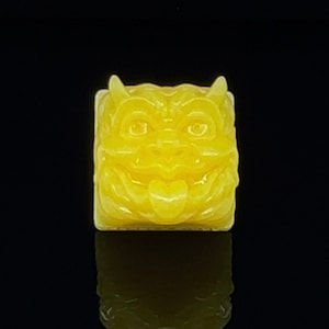 Lemonhead Yellow Happy Demon Imp Custom 1U Keycap for Cherry MX Mechanical Gaming Keyboard by Keycap Kings