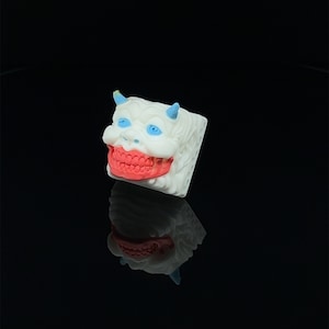 Blue Horned Mischievous DEVIL Artisan 1u Keycap for Cherry MX Mechanical Gaming Keyboard by Keycap Kings