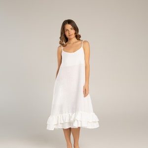 SAND linen dress, summer dress, long linen dress, handmade dress, linen beach dress, white color