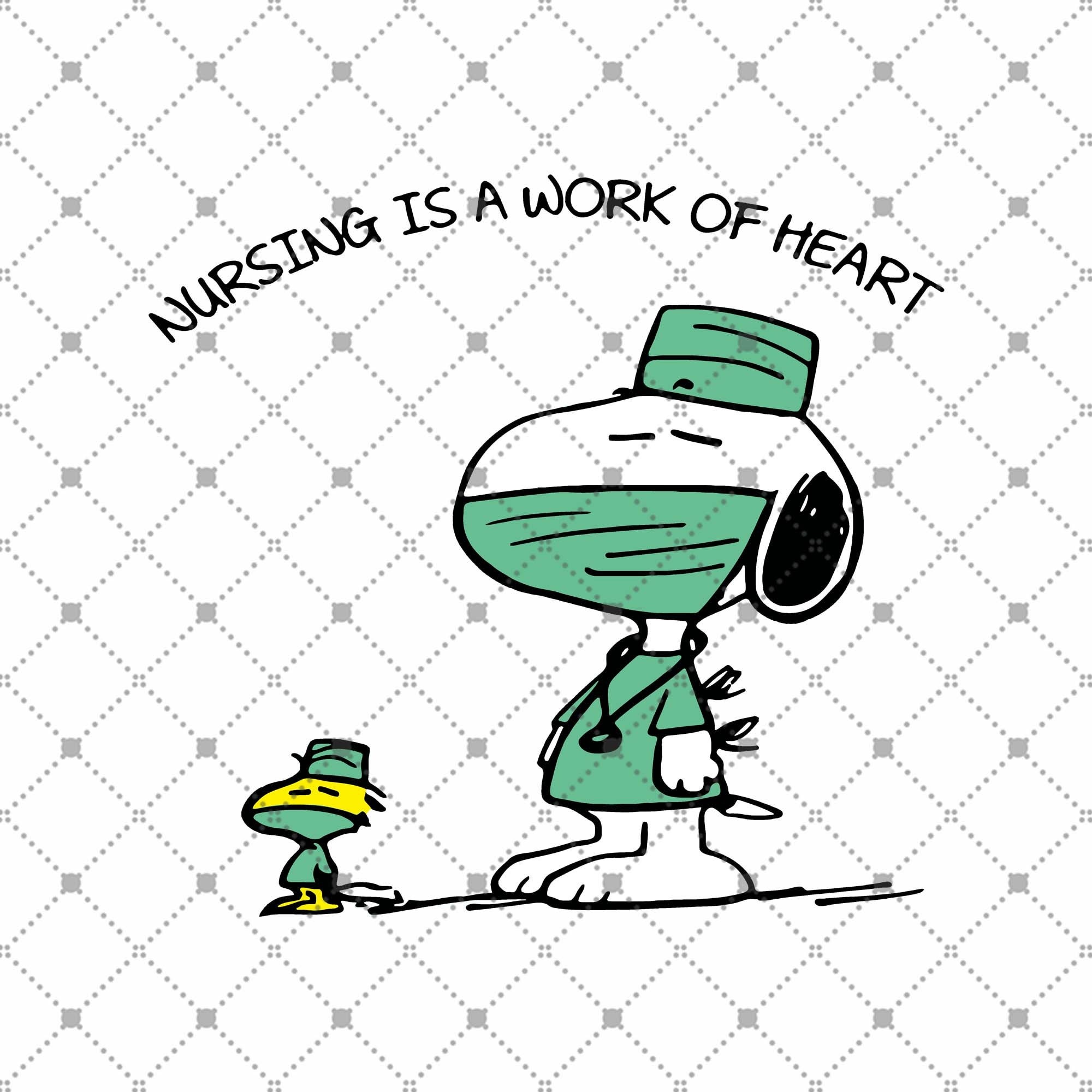 Snoopy Nursing Is A Work Of Heart PNG Nursing Peanuts Snoopy Etsy