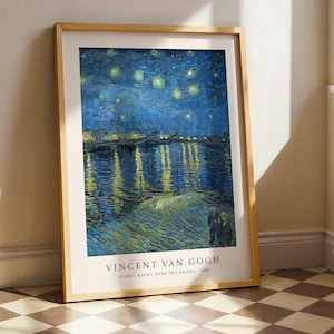 Vincent Van Gogh Starry Night Over the Rhône 1888 Print | Classic Impressionist Wall Art