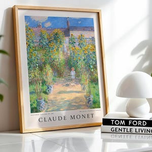 Claude Monet Garden Print | The Artist’s Garden at Vétheuil Impressionist Wall Art