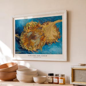 Vincent van Gogh Sunflowers 1887 Print | Famous Post Impressionist Wall Art | Vintage Floral Home Décor