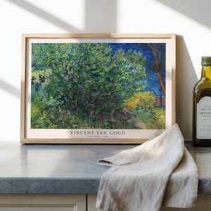 Vincent Van Gogh Lilac Bush Wall Art Print (1889) – Impressionist Botanical Painting Home Décor