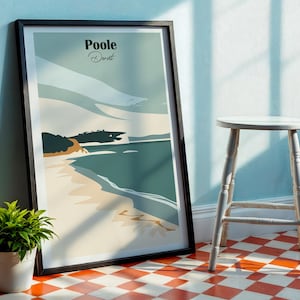 Poole Dorset Coastal Poster – UK Travel Wall Art Print