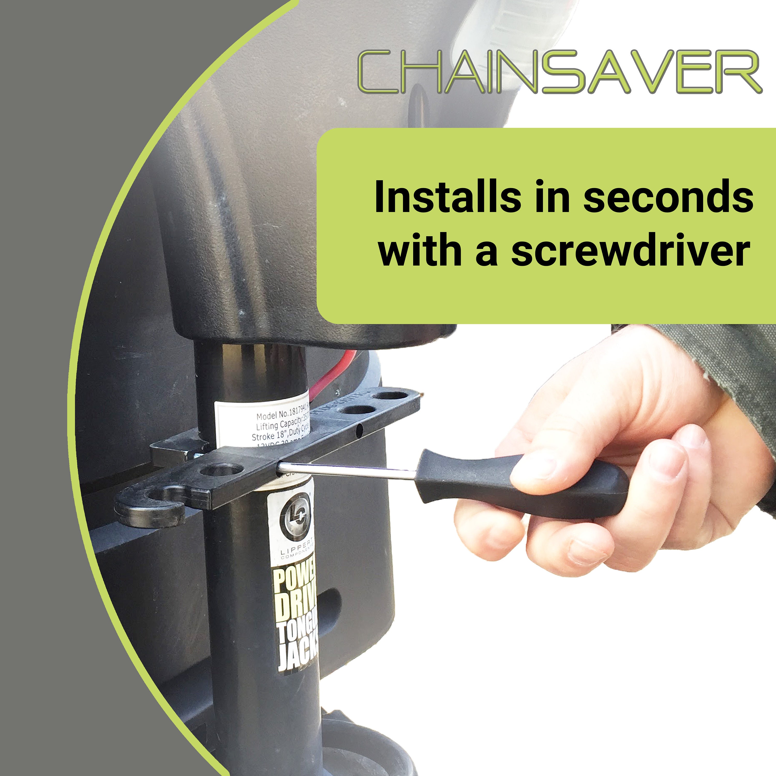 Tongue Jack Trailer Towing Organizer Kit Nylon Chain Saver With