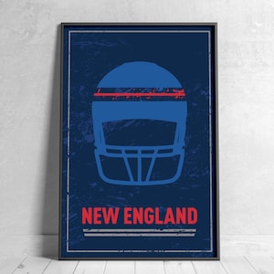 New England Football Retro Poster Digital Download Wall Art