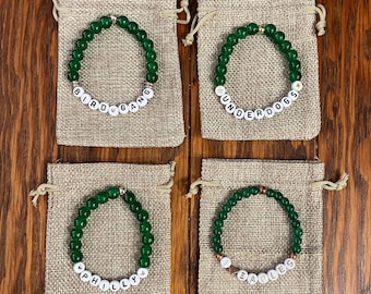 Eagles Gemstone Beaded Bracelet: Philly Football Jewelry - BirdGang