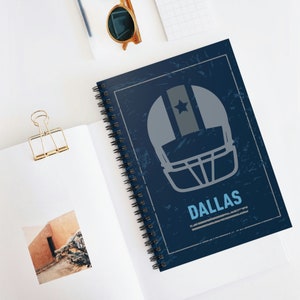 Dallas Spiral Lined Notebook, Small Travel Journal, Texas Football Retro Gift