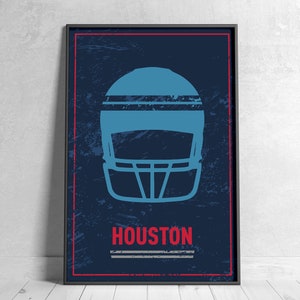 Houston Football Retro Poster Digital Download Wall Art