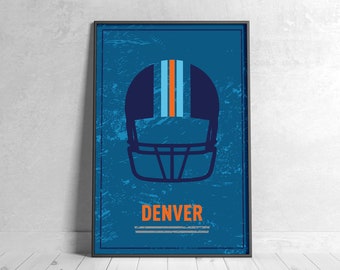 Denver Football Retro Poster Digital Download Wall Art