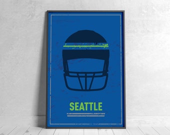 Seattle Football Retro Poster Digital Download Wall Art