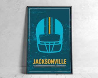Jacksonville Football Retro Poster Digital Download Wall Art