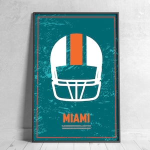 Miami Football Retro Poster Digital Download Wall Art