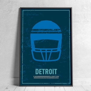 Detroit Football Retro Poster Digital Download Wall Art