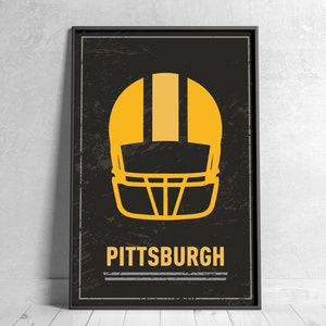 Pittsburgh Football Retro Poster Digital Download Wall Art