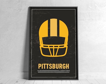 Pittsburgh Football Retro Poster Digital Download Wall Art