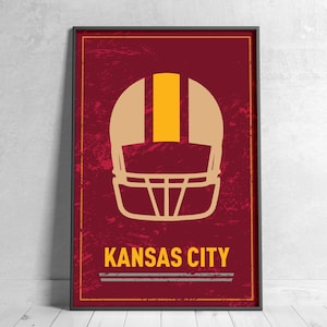 Kansas City Football Retro Poster Digitaler Download Wandkunst