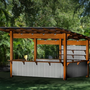 Outdoor kitchen/grillscape/pavilion - downloadable plans - 13'-6"x9' ("The Razorback")