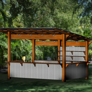 Outdoor kitchen/grillscape/pavilion downloadable plans - "The Razorback" - 13'-6"x9'