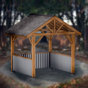 Grillscape/bbq shack/pavilion - downloadable plans - 9'x9' ("The Boar")
