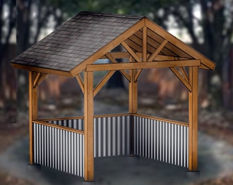 Grillscape/bbq shack/pavilion - downloadable plans - 9'x9' ("The Boar")