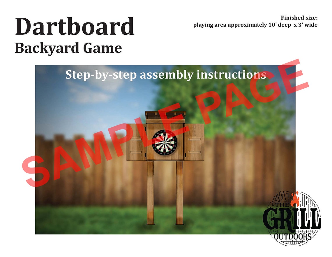 DIY Dartboard Easy Downloadable Plans for Backyard Etsy