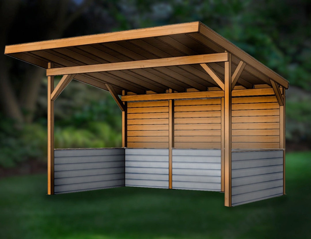 Pavilion grillscape bbq Shack Downloadable Plans 15 x12 the Ox Etsy