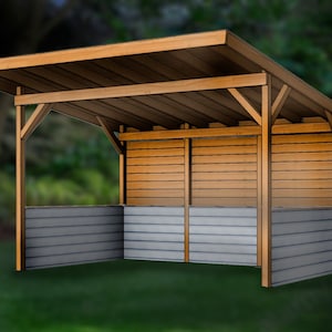 Pavilion/grillscape/bbq shack -- downloadable plans - 15'x12' ("The Ox")