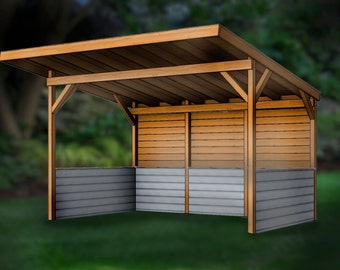Covered Grillscape BBQ Shack Plans - 15'x12' Outdoor Structure (Downloadable)