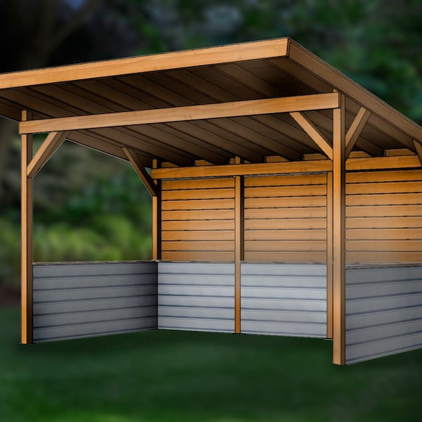 Pavilion/grillscape/bbq shack -- downloadable plans - 15'x12' ("The Ox")