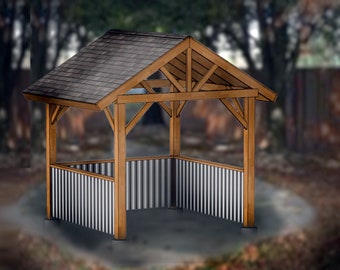 Grillscape/bbq shack/pavilion downloadable plans - "The Boar" - 9'x9'