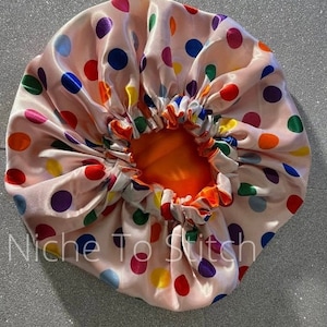 Multi Color Polka Dot Reversible Hair Bonnet
